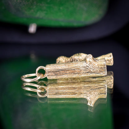 Vintage Articulated Woodpecker Bird 9ct Yellow Gold Charm Pendant