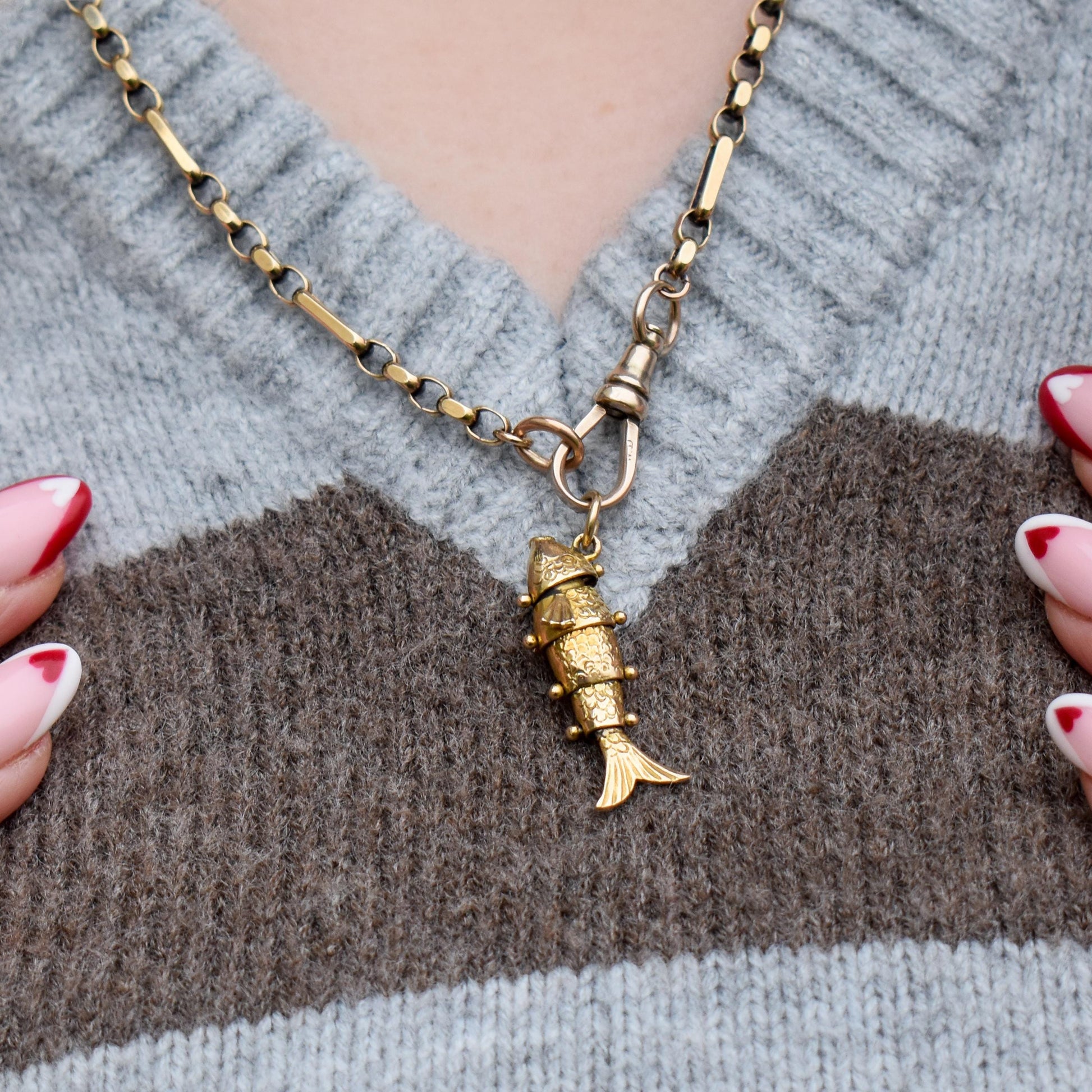 Vintage 9ct Gold Articulated Fish Charm | Birmingham 1969