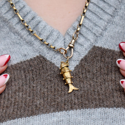 Vintage 9ct Gold Articulated Fish Charm | Birmingham 1969