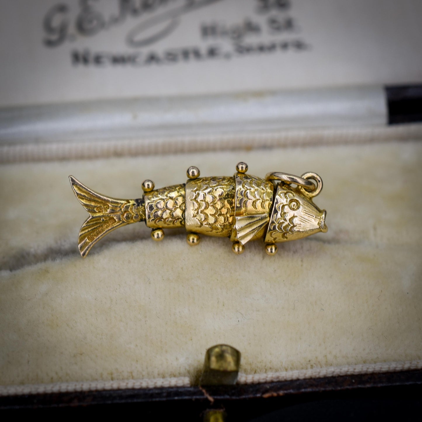 Vintage 9ct Gold Articulated Fish Charm | Birmingham 1969