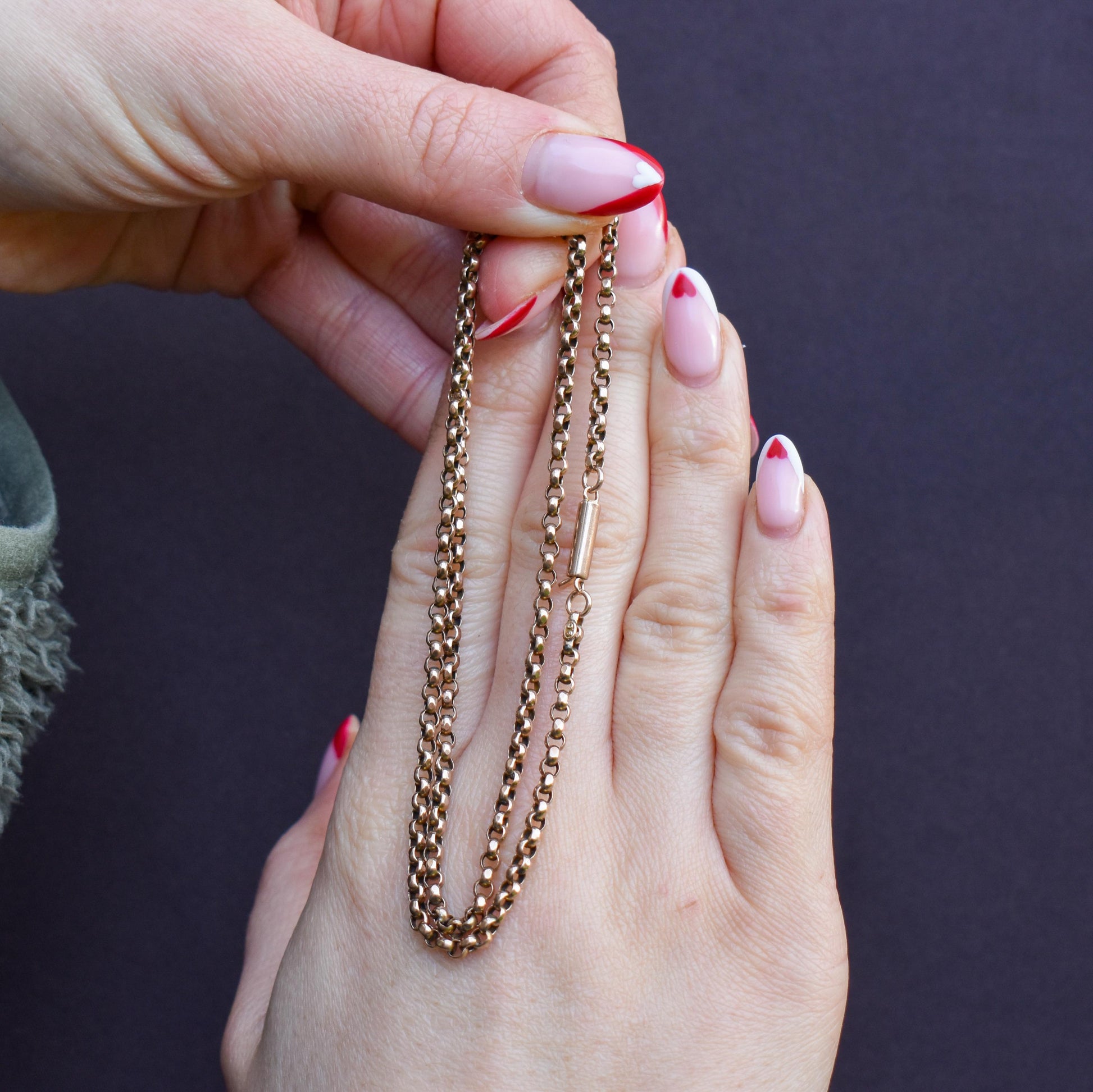 Antique Victorian 9ct Gold Faceted Belcher Link Chain Necklace with Barrel Clasp | 18"