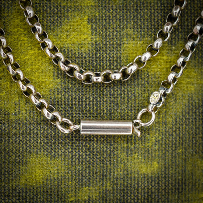 Antique Victorian 9ct Gold Faceted Belcher Link Chain Necklace with Barrel Clasp | 18"