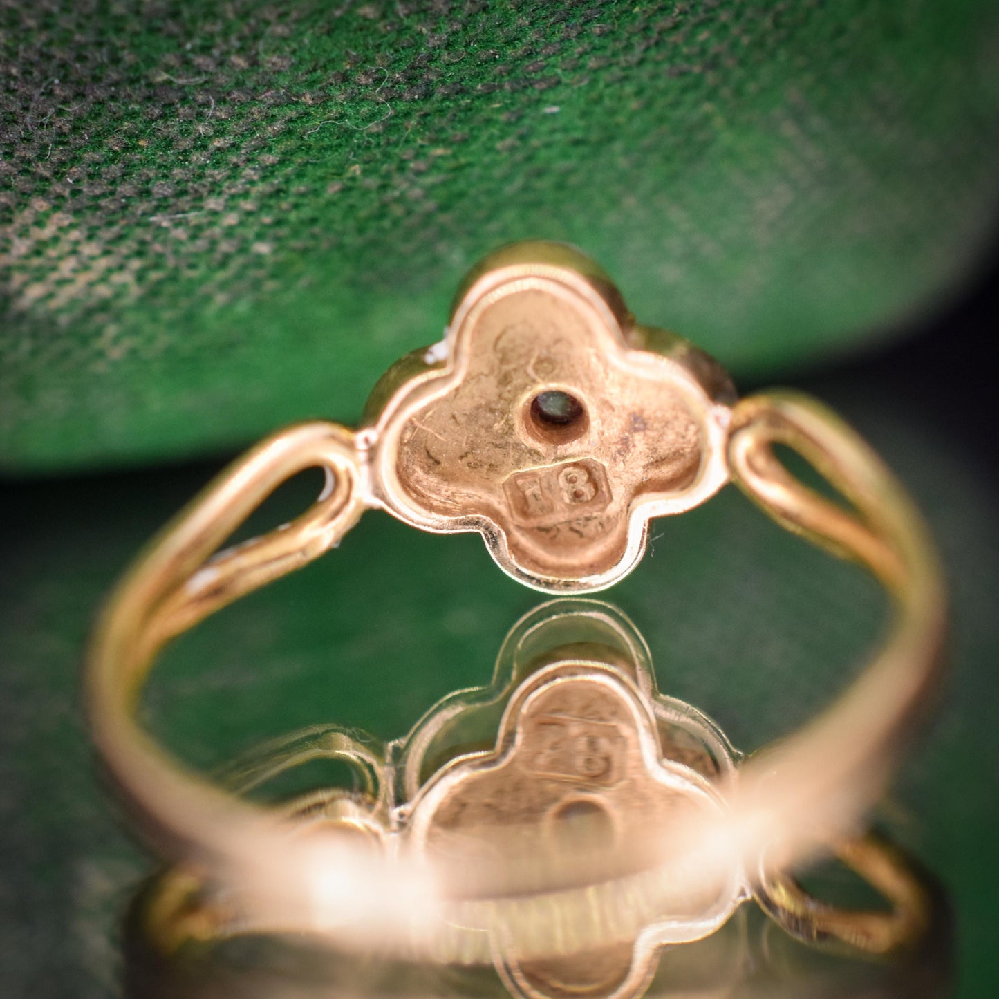 Antique Victorian Pearl and Old Cut Diamond 18ct Gold Ring