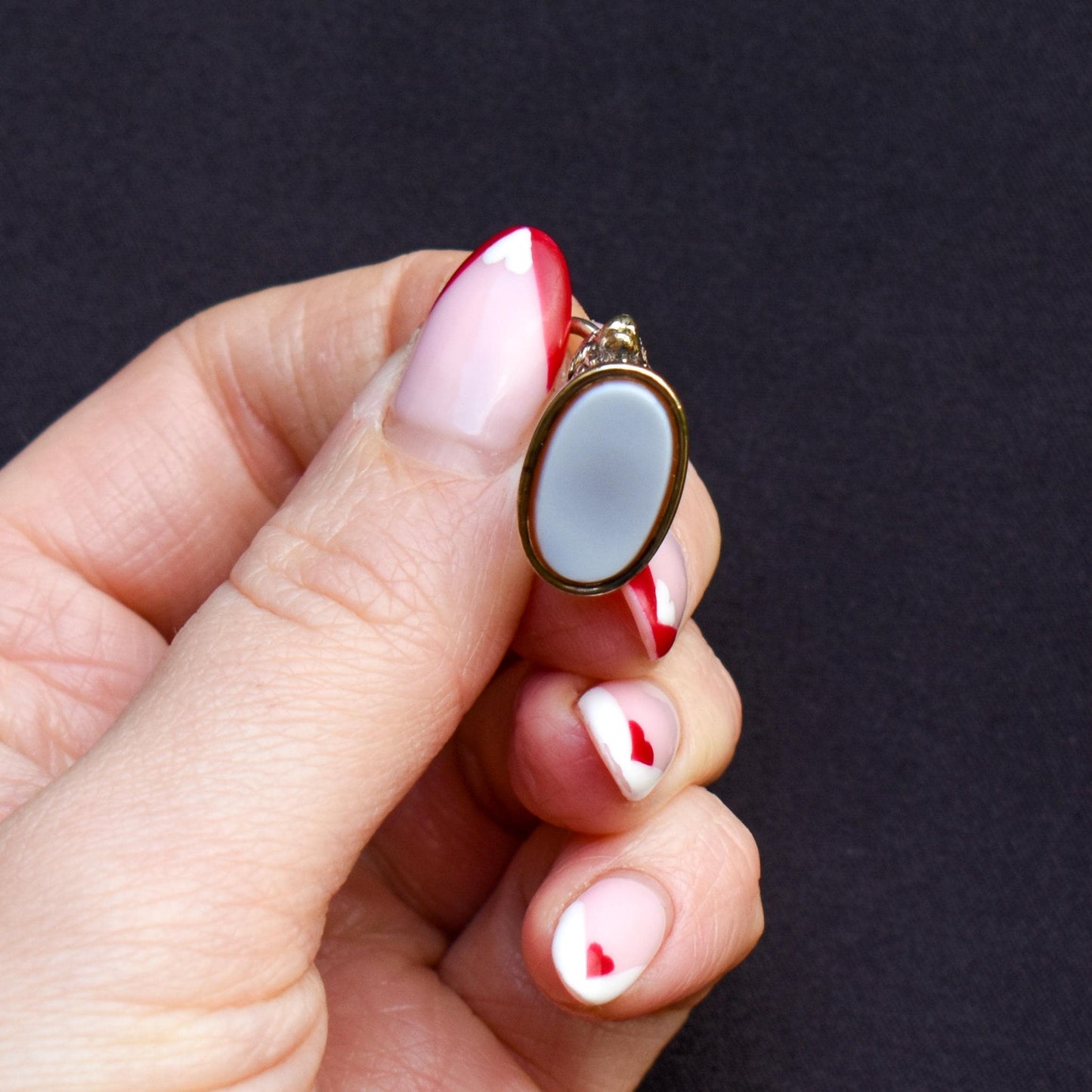 Antique Lion Ornate Sardonyx Fob Seal Pendant Charm