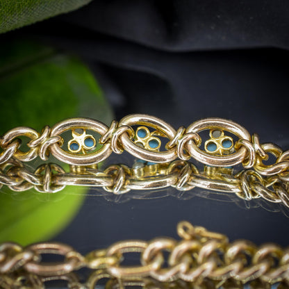 Antique Rolled Gold Turquoise and Pearl Bracelet and Brooch Jewellery Set