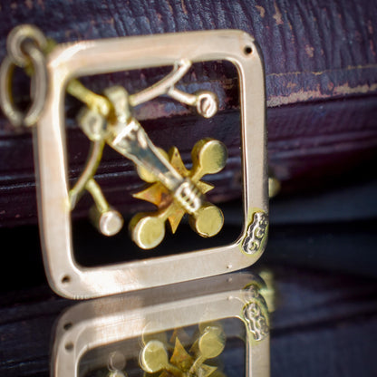 Antique 9ct Gold Pearl Floral Pendant