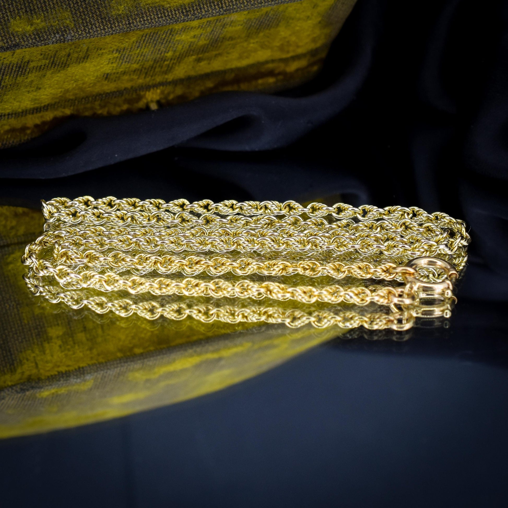 Antique '1904' 9ct Yellow Gold Lovers Knot Link Chain Necklace 18.5" Length