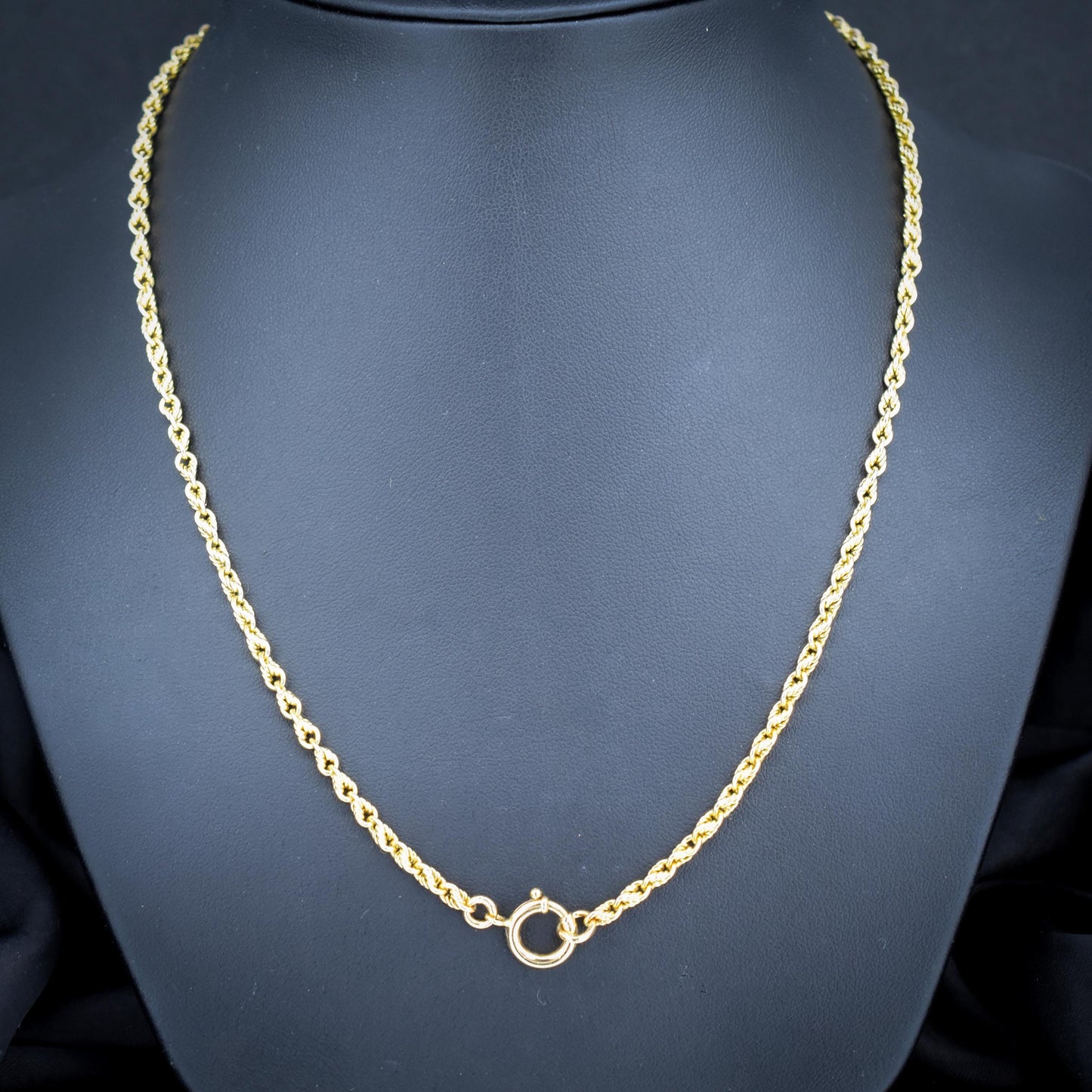 Antique '1904' 9ct Yellow Gold Lovers Knot Link Chain Necklace 18.5" Length