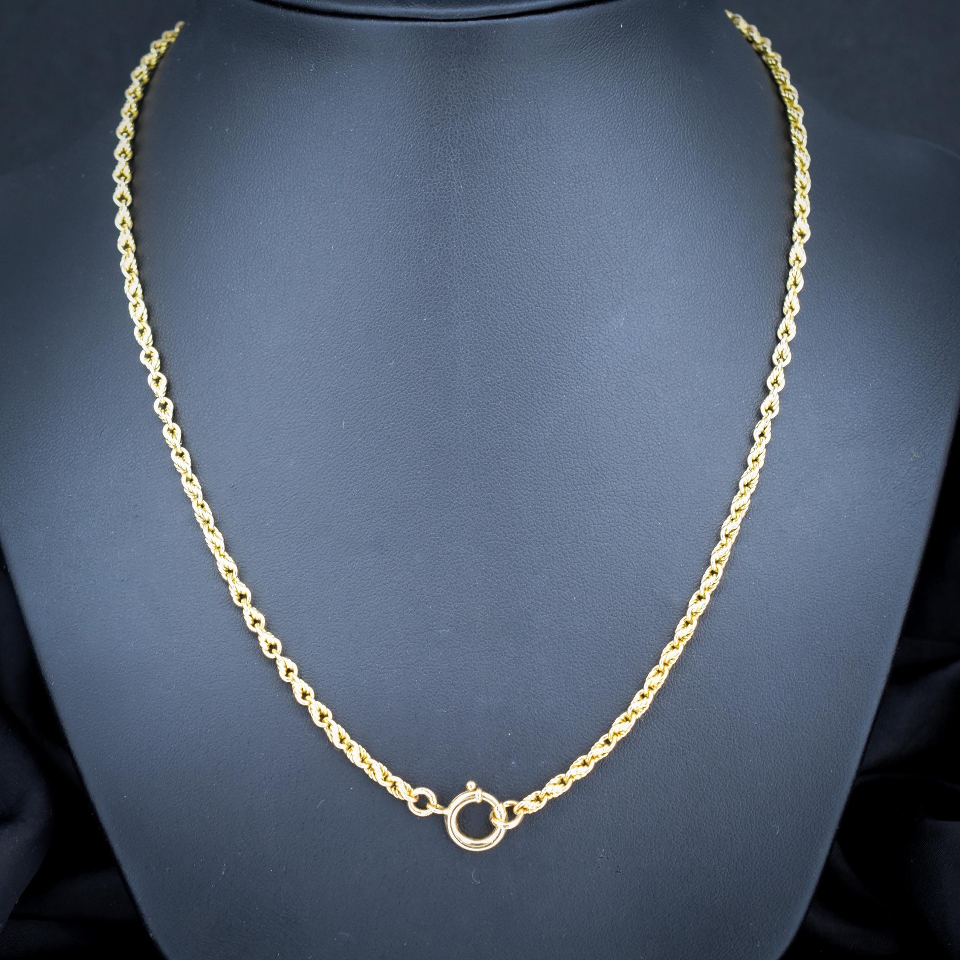 Antique '1904' 9ct Yellow Gold Lovers Knot Link Chain Necklace 18.5" Length