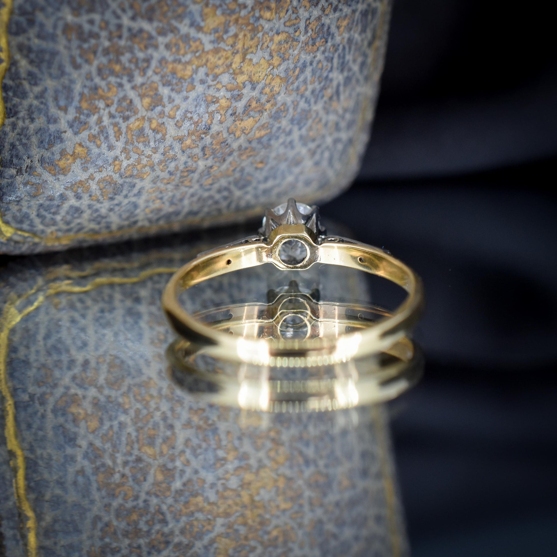 Antique 0.63ct Old Cut Diamond Solitaire 18ct Gold Engagement Ring