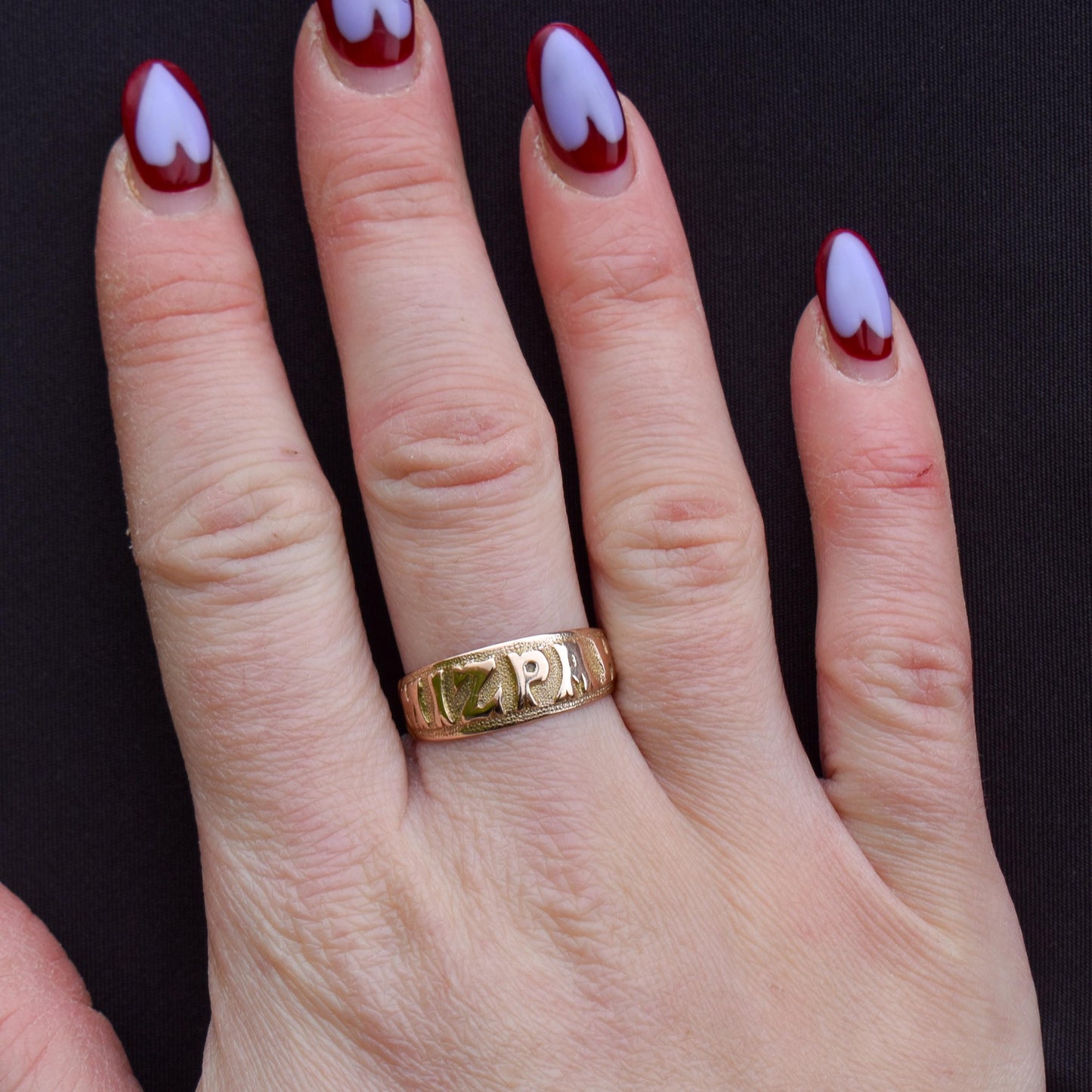 Antique Mizpah 9ct Gold Wide Band Ring | Birmingham 1918