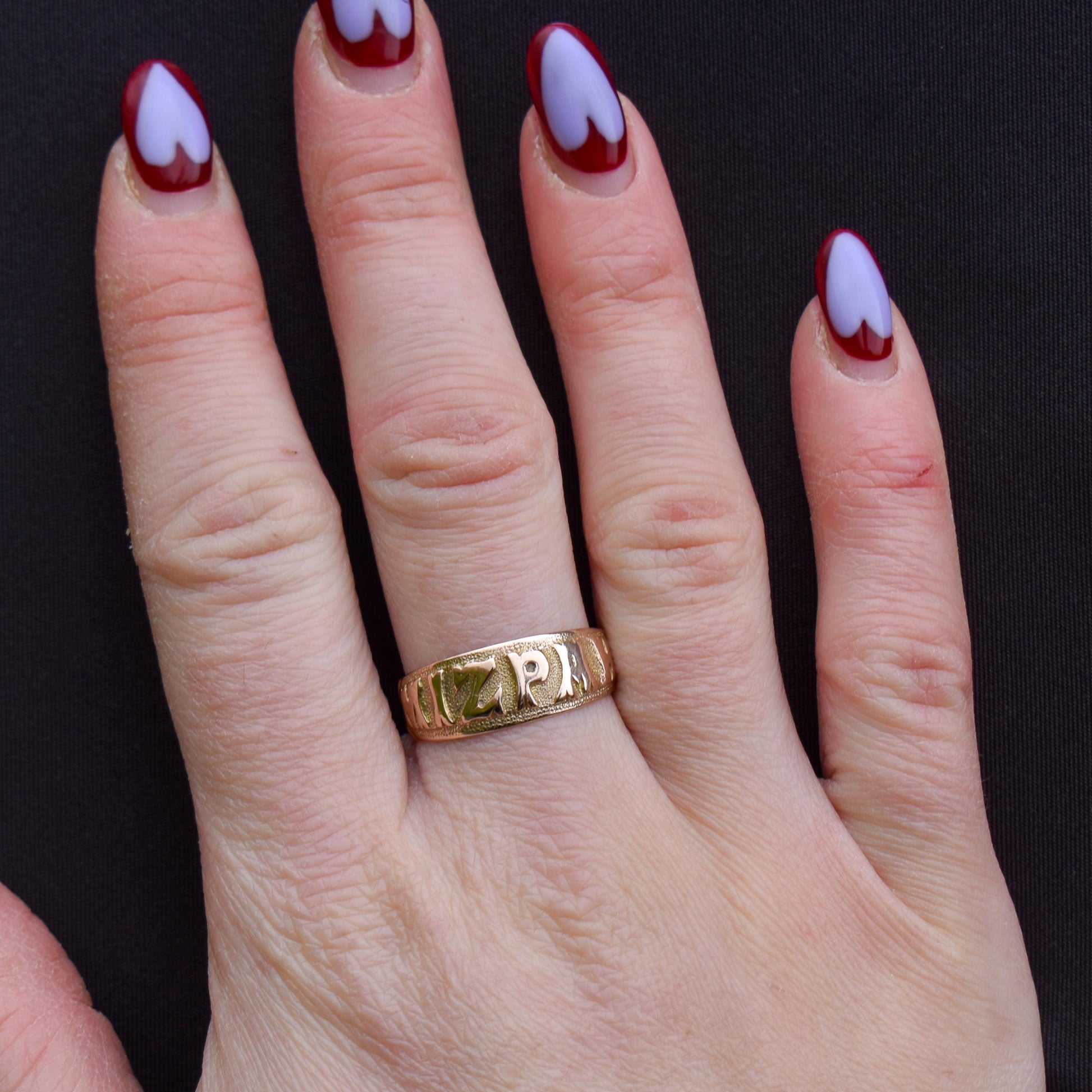 Antique Mizpah 9ct Gold Wide Band Ring | Birmingham 1918