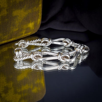 David Yurman Thoroughbred Loop Sterling Silver Chain Bracelet | 7"