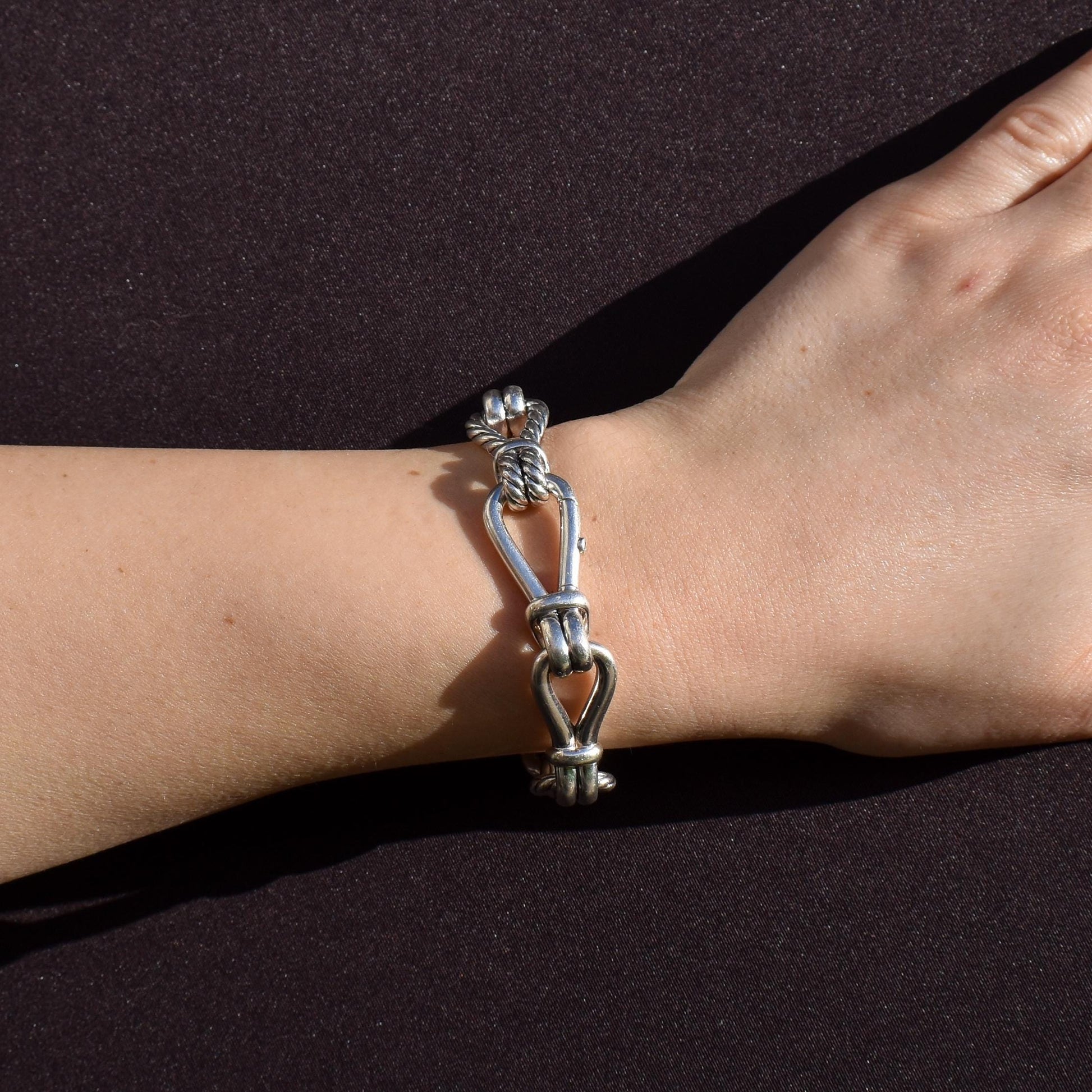 David Yurman Thoroughbred Loop Sterling Silver Chain Bracelet | 7"