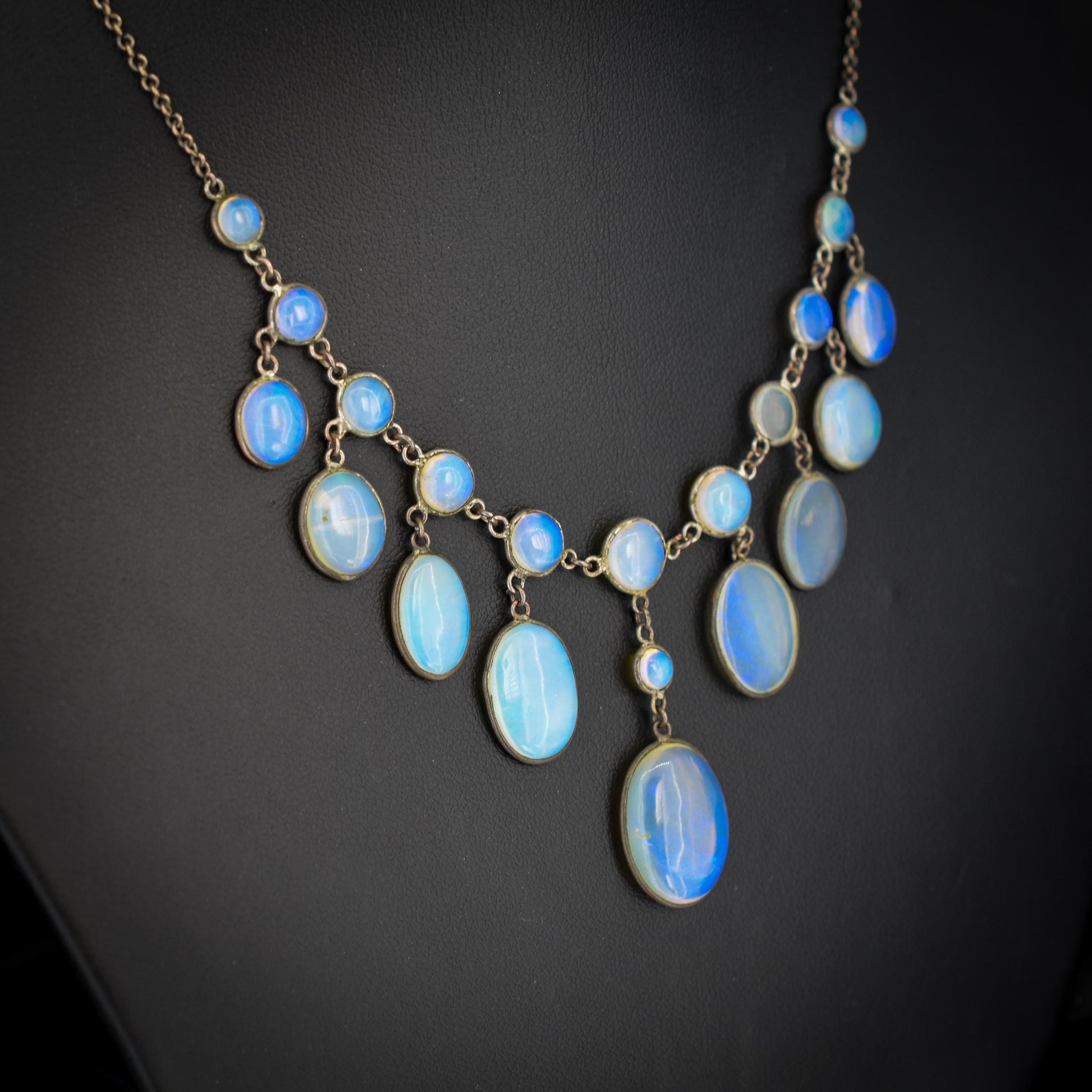 Antique Edwardian Opal Fringe Festoon Necklace | 15"