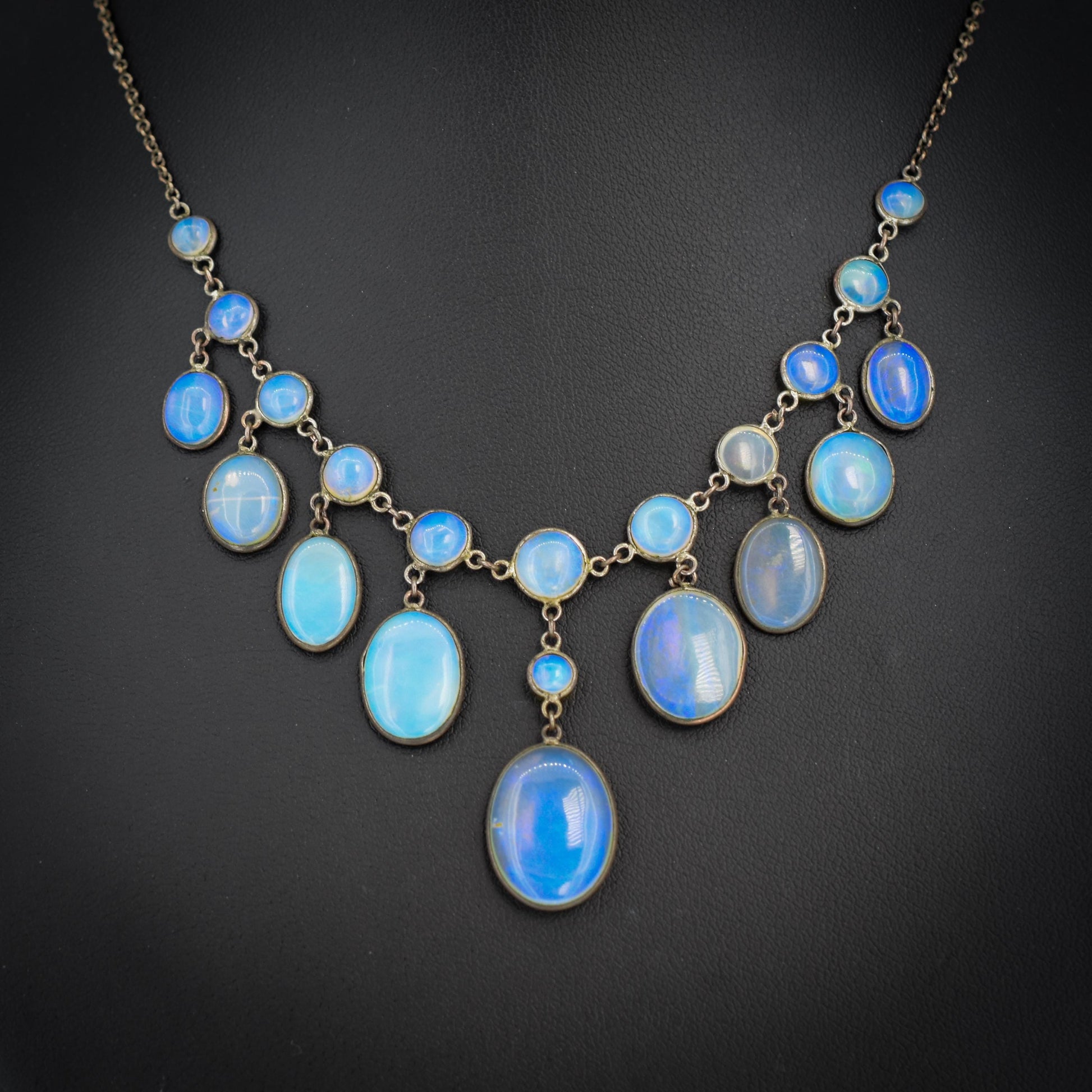 Antique Edwardian Opal Fringe Festoon Necklace | 15"