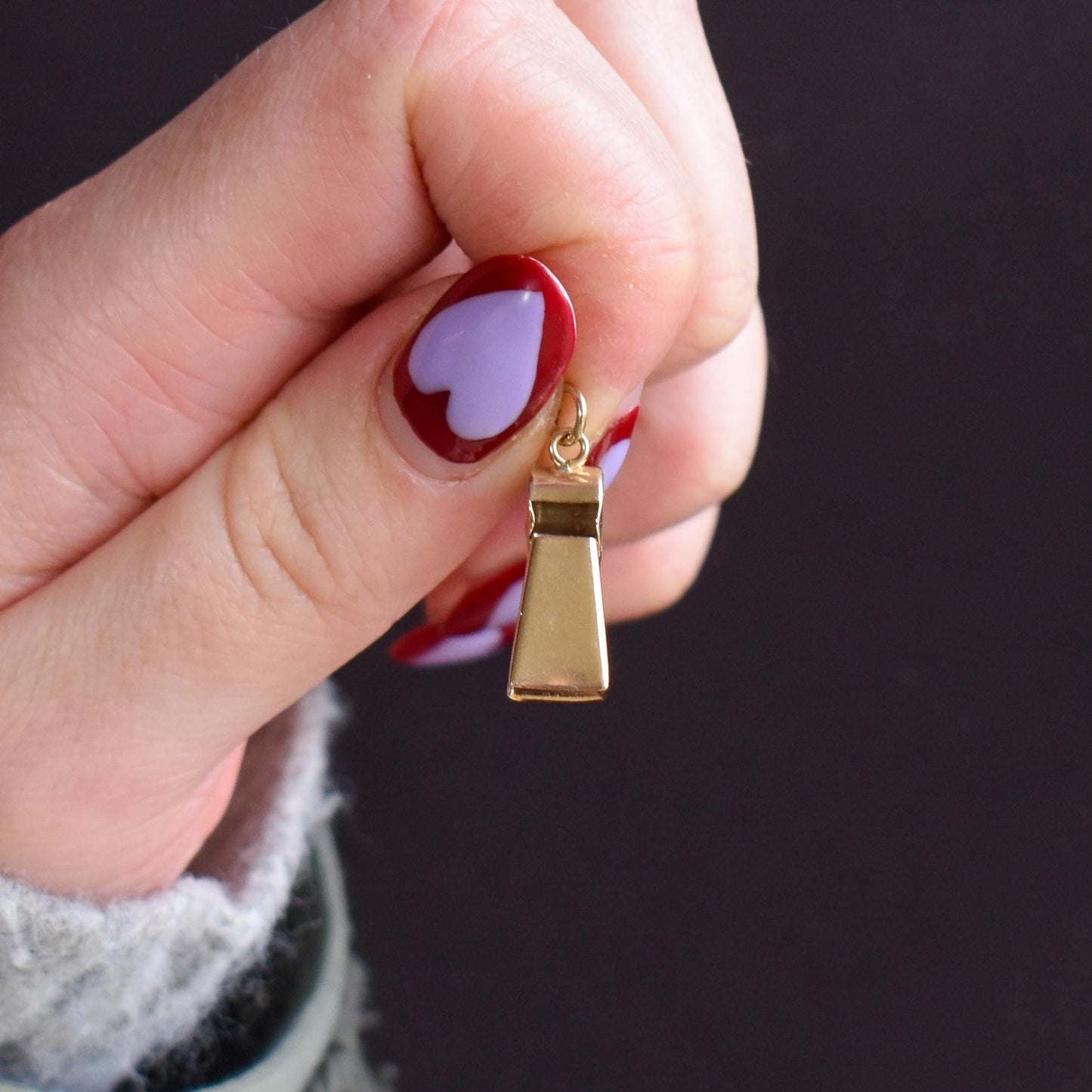 Vintage 9ct Gold Whistle Charm Pendant | London 1975