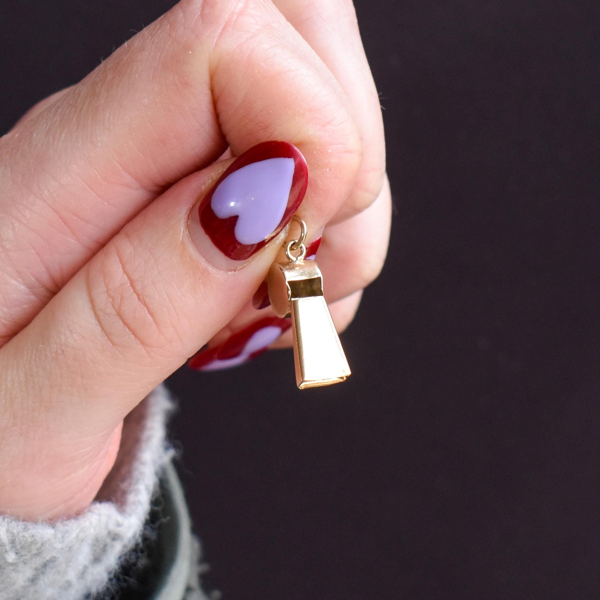 Vintage 9ct Gold Whistle Charm Pendant | London 1975
