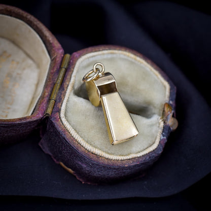 Vintage 9ct Gold Whistle Charm Pendant | London 1975