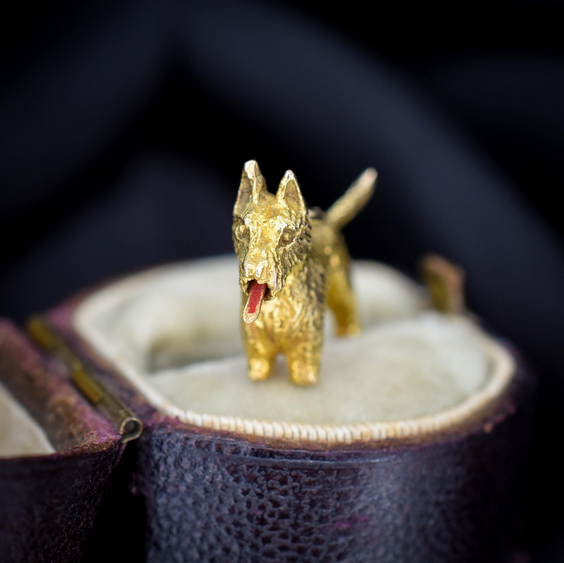 Vintage 9ct Gold Articulated Scottie Westie Terrier Dog Charm - 1960