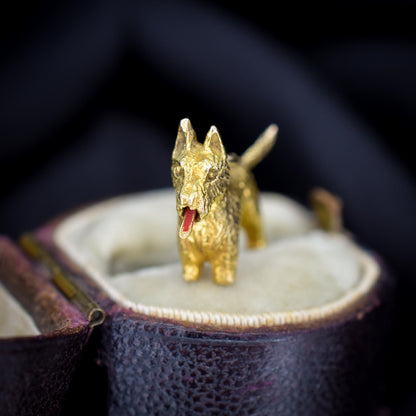Vintage 9ct Gold Articulated Scottie Westie Terrier Dog Charm - 1960