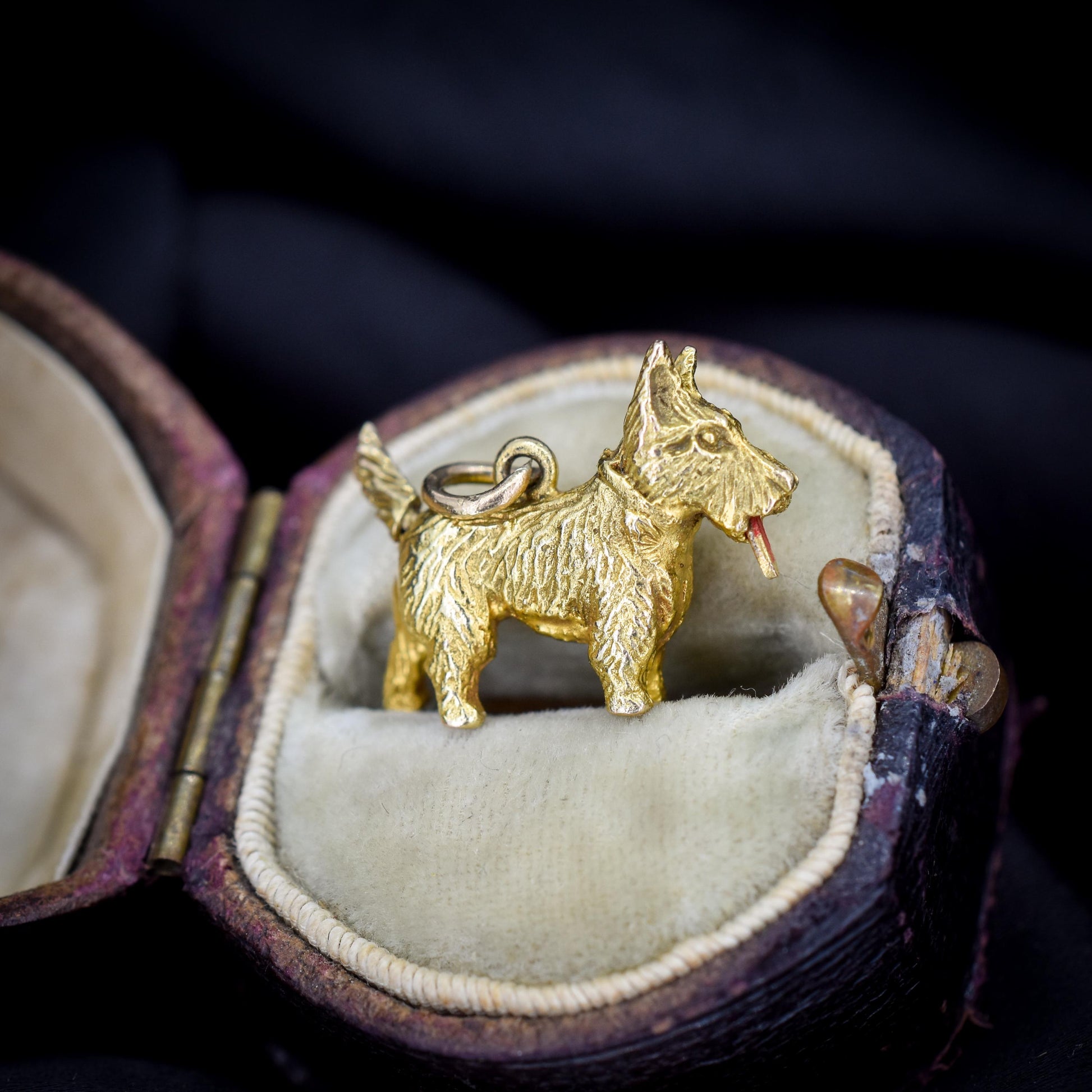 Vintage 9ct Gold Articulated Scottie Westie Terrier Dog Charm - 1960