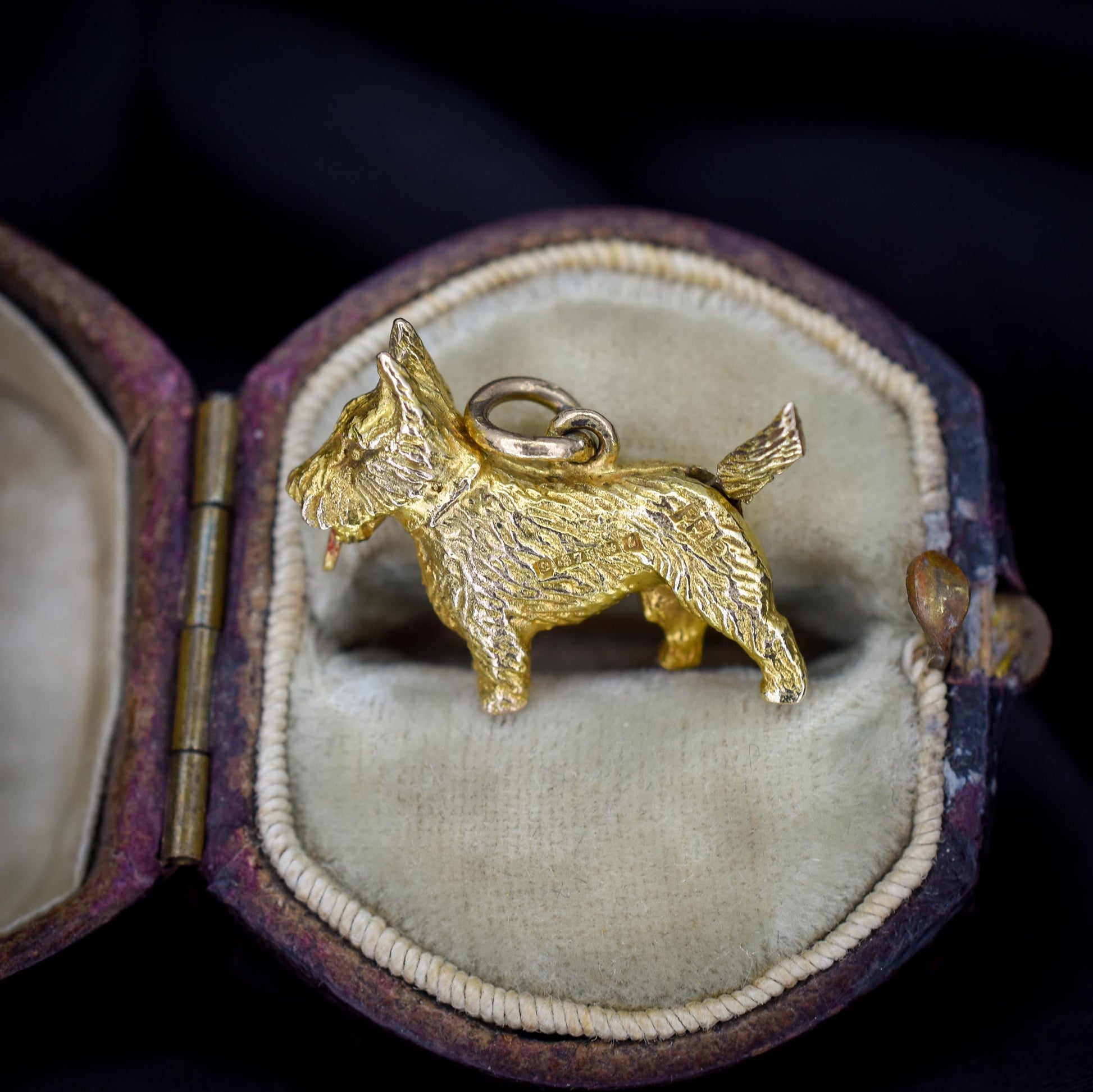 Vintage 9ct Gold Articulated Scottie Westie Terrier Dog Charm - 1960