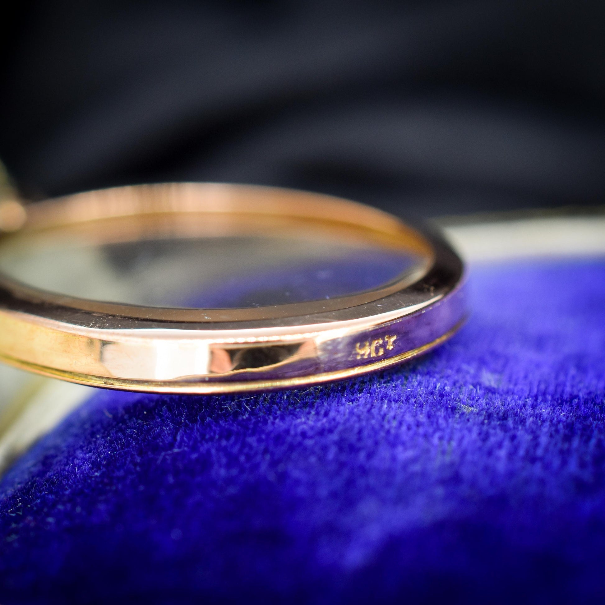 Antique Oval Glass 9ct Gold Large Photo Locket Pendant