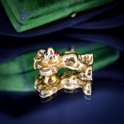 Vintage 9ct Gold Mickey Mouse Enamel Charm | Dated 1977