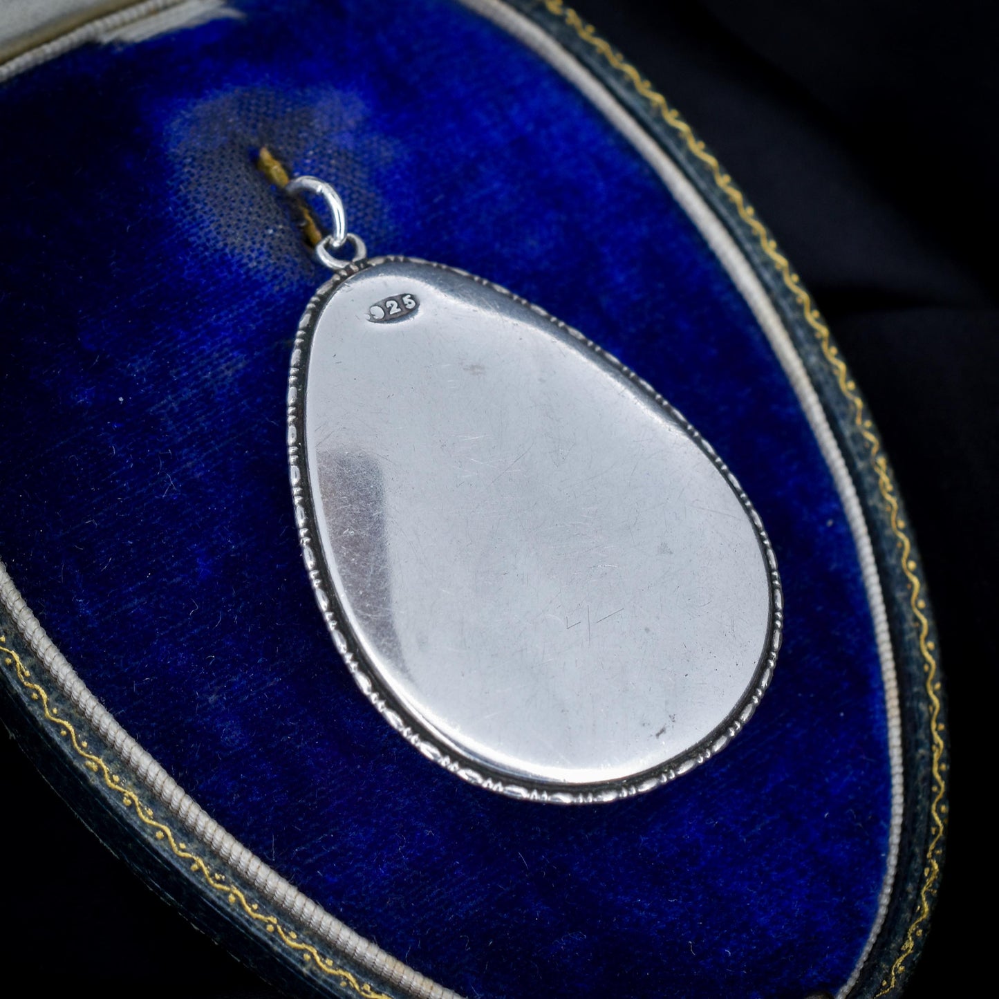 Antique Art Deco Butterfly Wing Sterling Silver Pendant