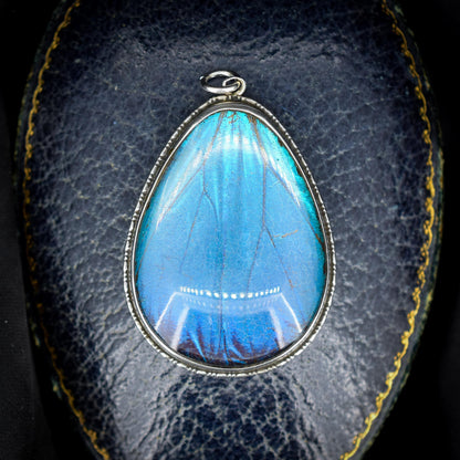 Antique Art Deco Butterfly Wing Sterling Silver Pendant