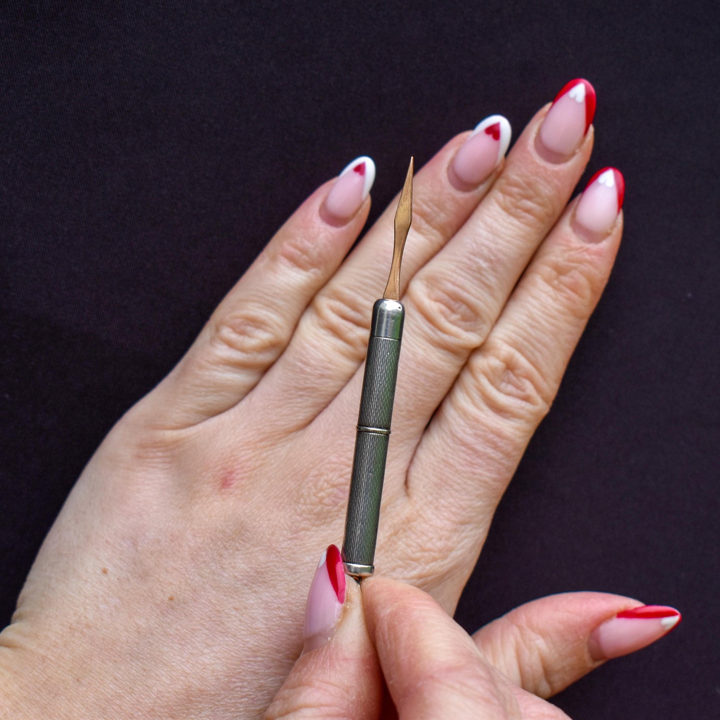 Vintage Sterling Silver and Gold Toothpick Pendant | 1995