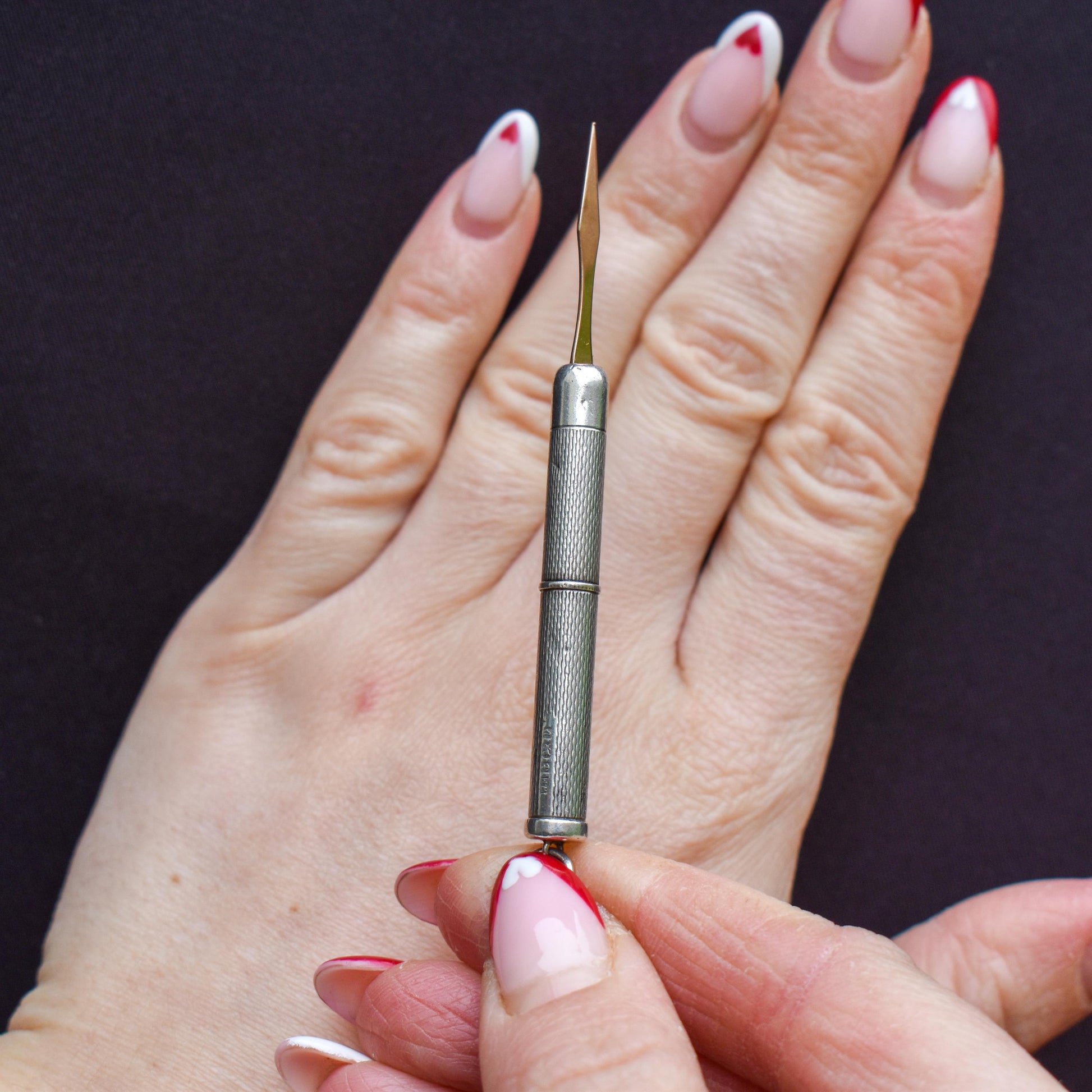 Vintage Sterling Silver and Gold Toothpick Pendant | 1995