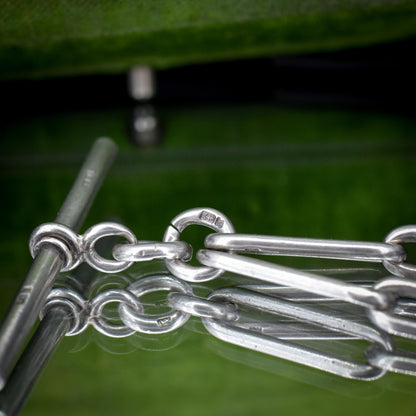 Antique Sterling Silver Paperlink Trombone Watch Chain with Dog Clips and T Bar | 16.5"