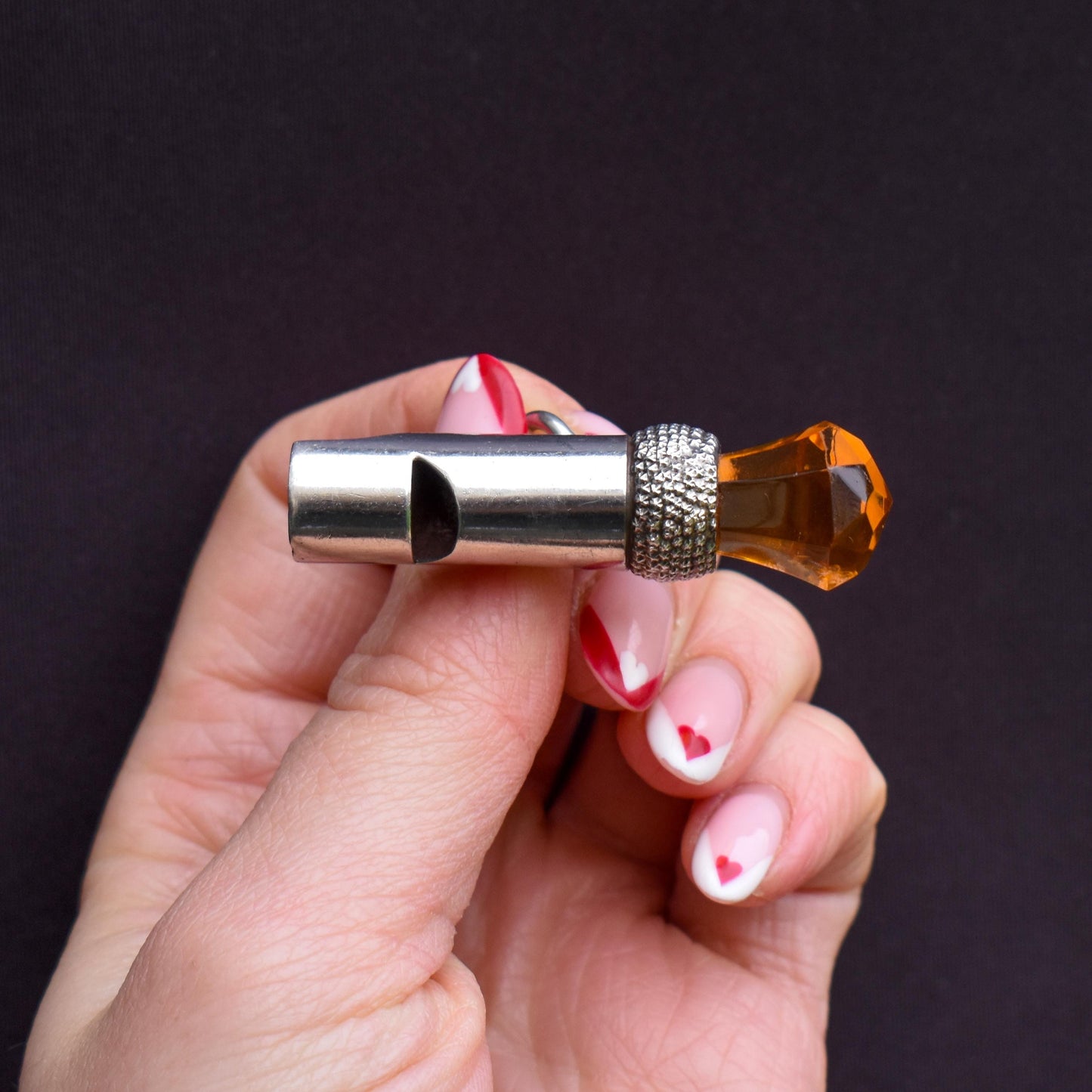 Antique Scottish Thistle Sterling Silver Whistle Charm Pendant