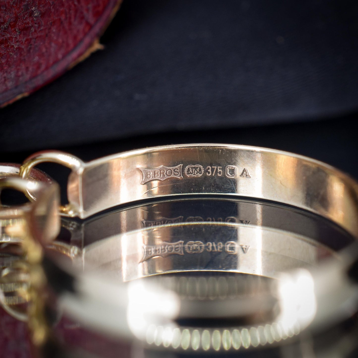 Vintage 'I LOVE YOU' Heart Padlock Drop 9ct Yellow Gold Band Ring