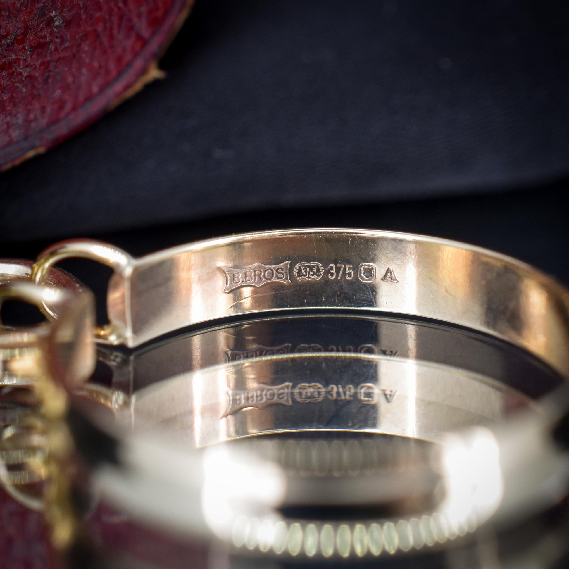 Vintage 'I LOVE YOU' Heart Padlock Drop 9ct Yellow Gold Band Ring