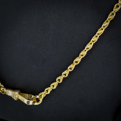 Antique 9ct Yellow Gold 19.5" Lovers Knot Link Chain Necklace