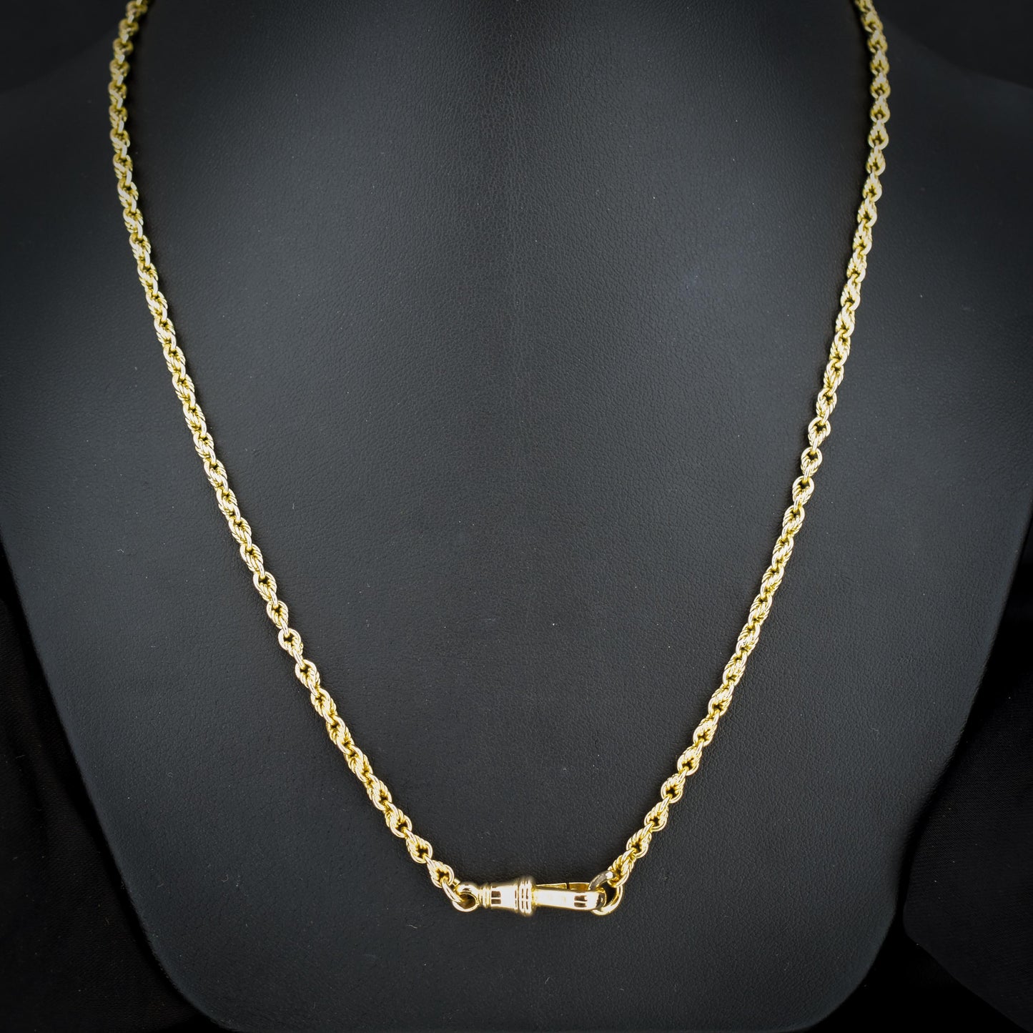 Antique 9ct Yellow Gold 19.5" Lovers Knot Link Chain Necklace
