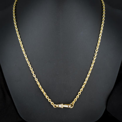Antique 9ct Yellow Gold 19.5" Lovers Knot Link Chain Necklace