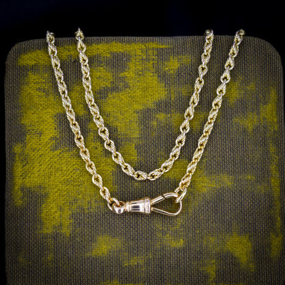Antique 9ct Yellow Gold 19.5" Lovers Knot Link Chain Necklace
