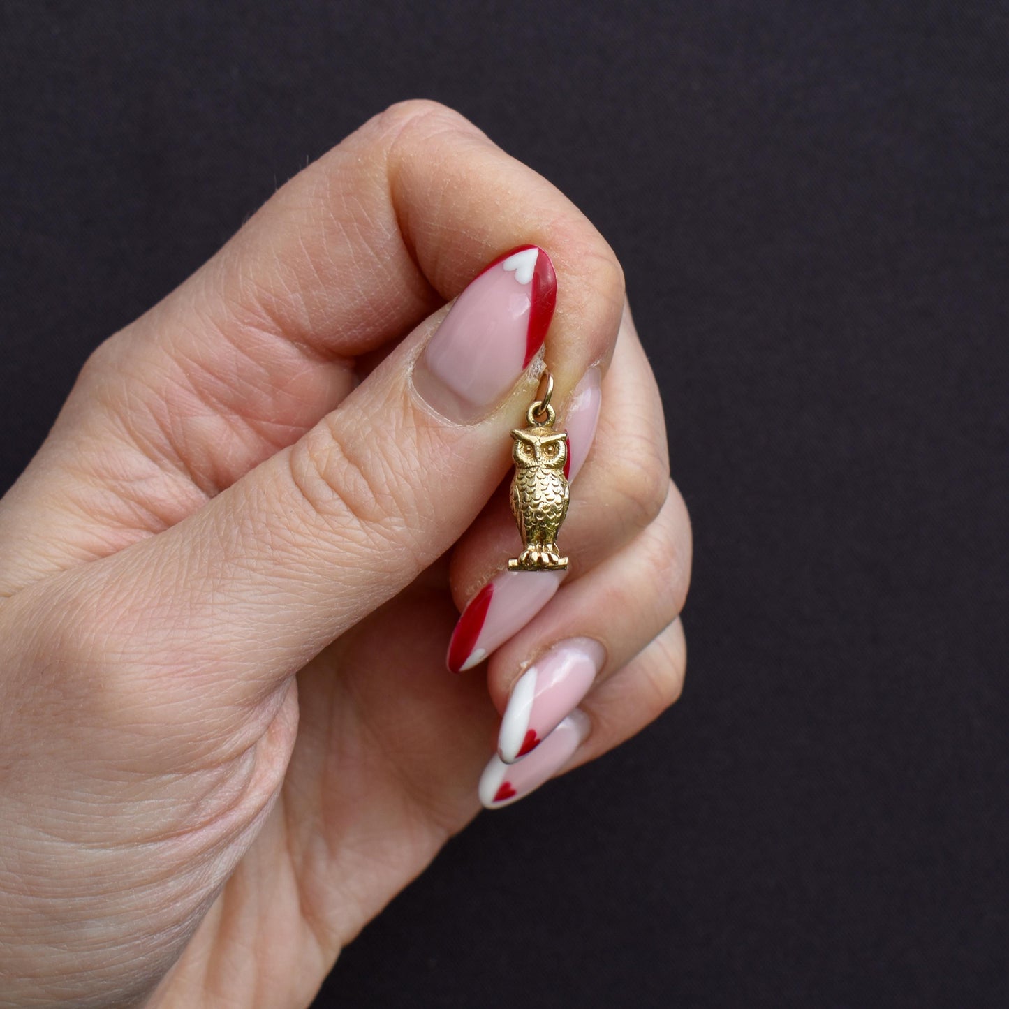 Vintage 9ct Gold Wise Owl Charm Pendant | Dated 1957