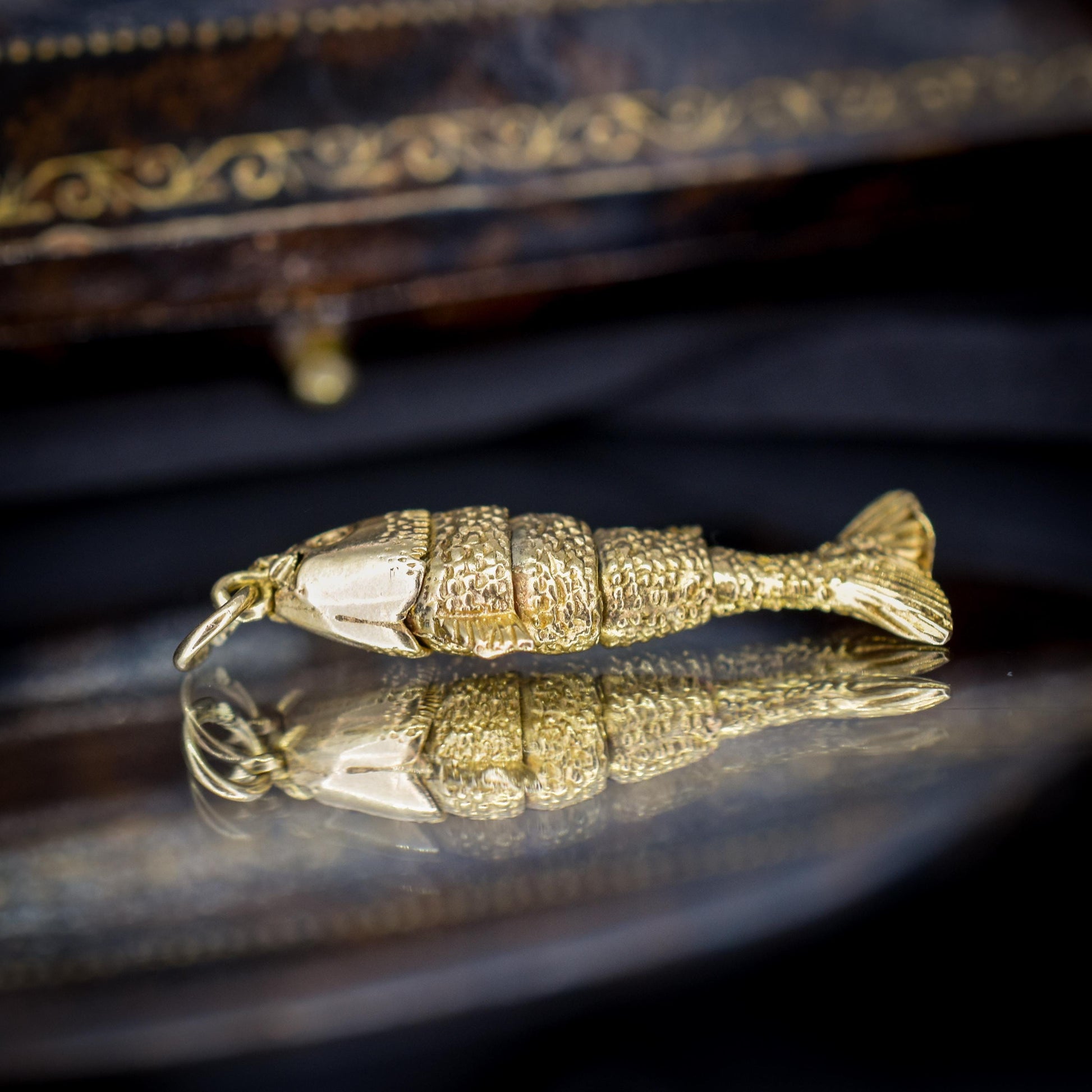Vintage 9ct Gold Articulated Fish Charm | London 1972