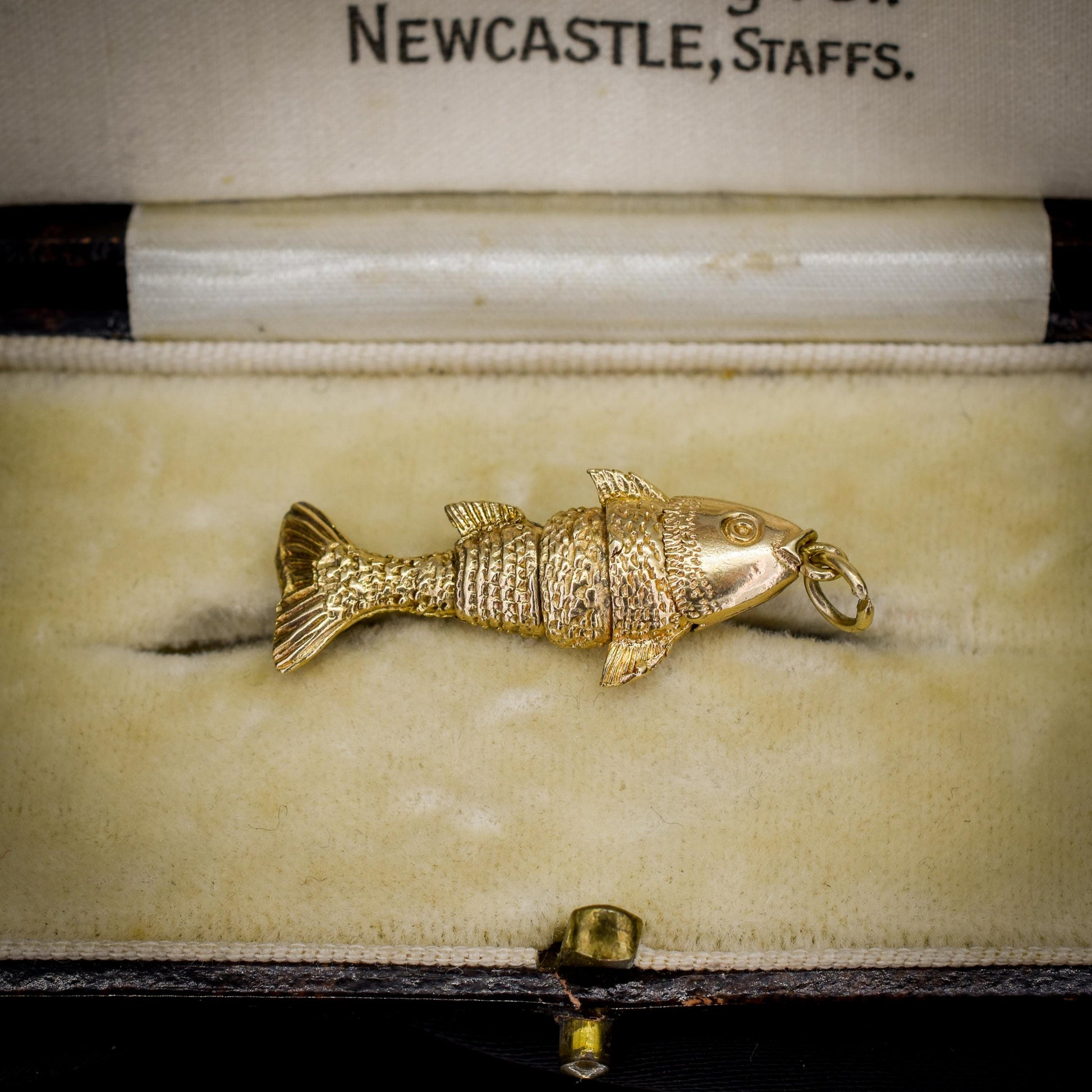Vintage 9ct Gold Articulated Fish Charm | London 1972