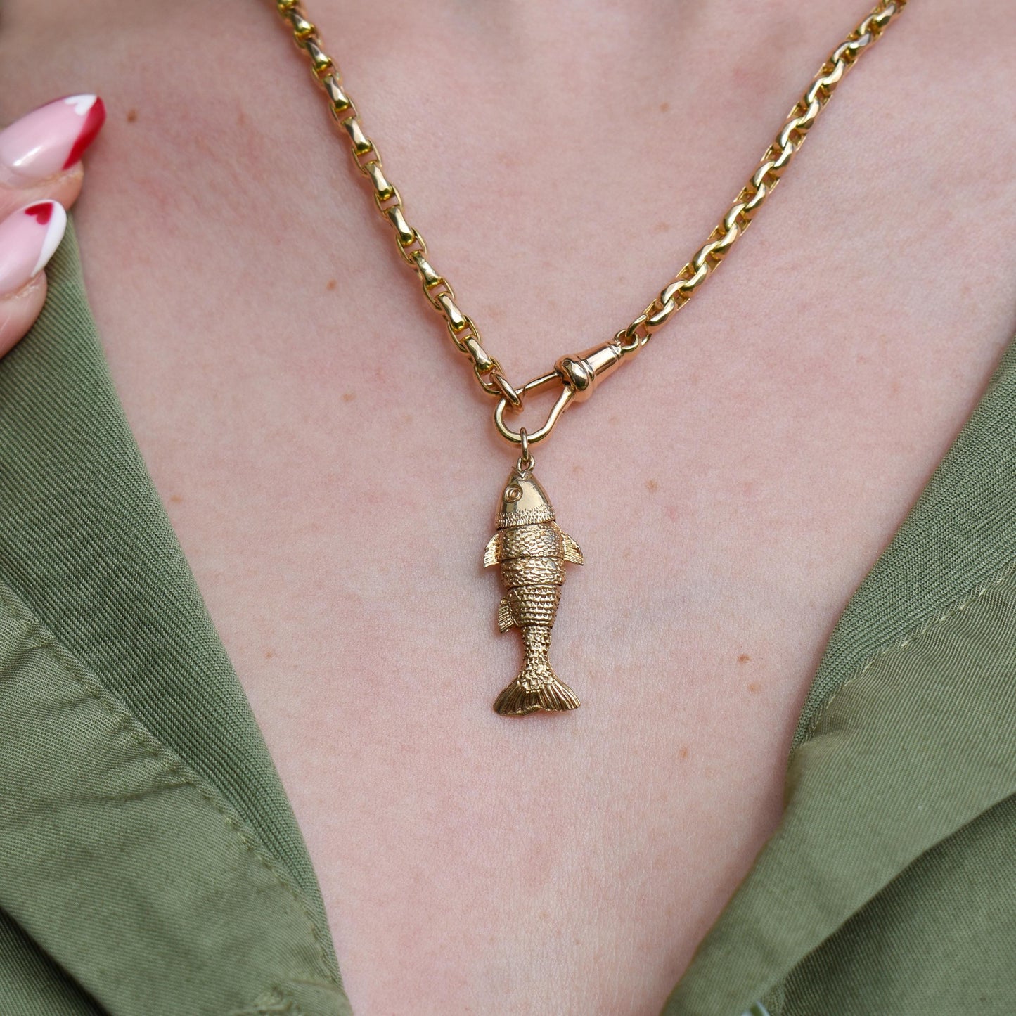 Vintage 9ct Gold Articulated Fish Charm | London 1972