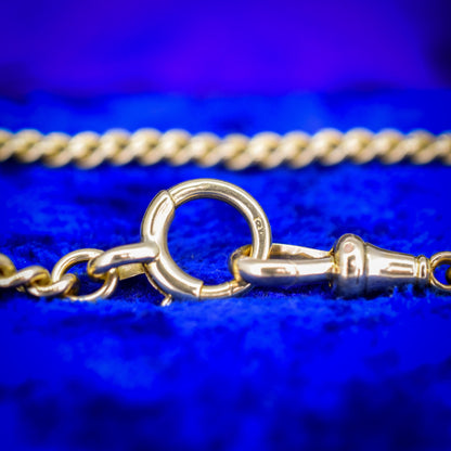 Antique 18ct Yellow Gold Curb Link Albert Watch Chain Necklace | 15"