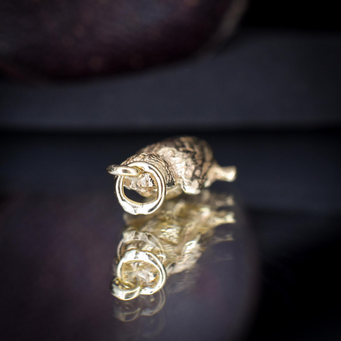 Antique 9ct Gold Owl Charm Pendant