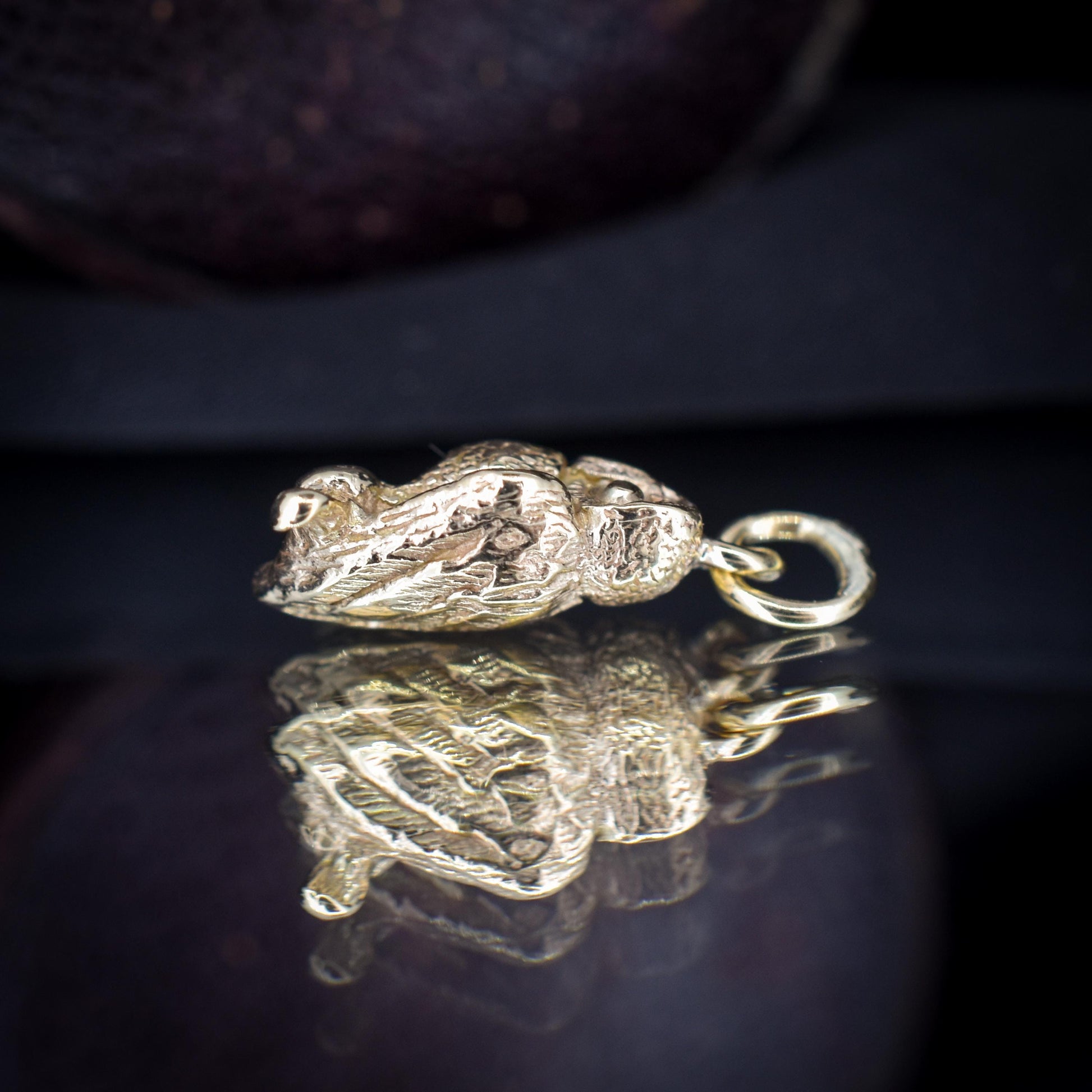 Antique 9ct Gold Owl Charm Pendant