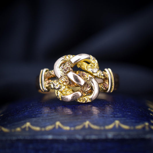 Antique Edwardian Lovers Knot 9ct Gold Ring | Dated 1905