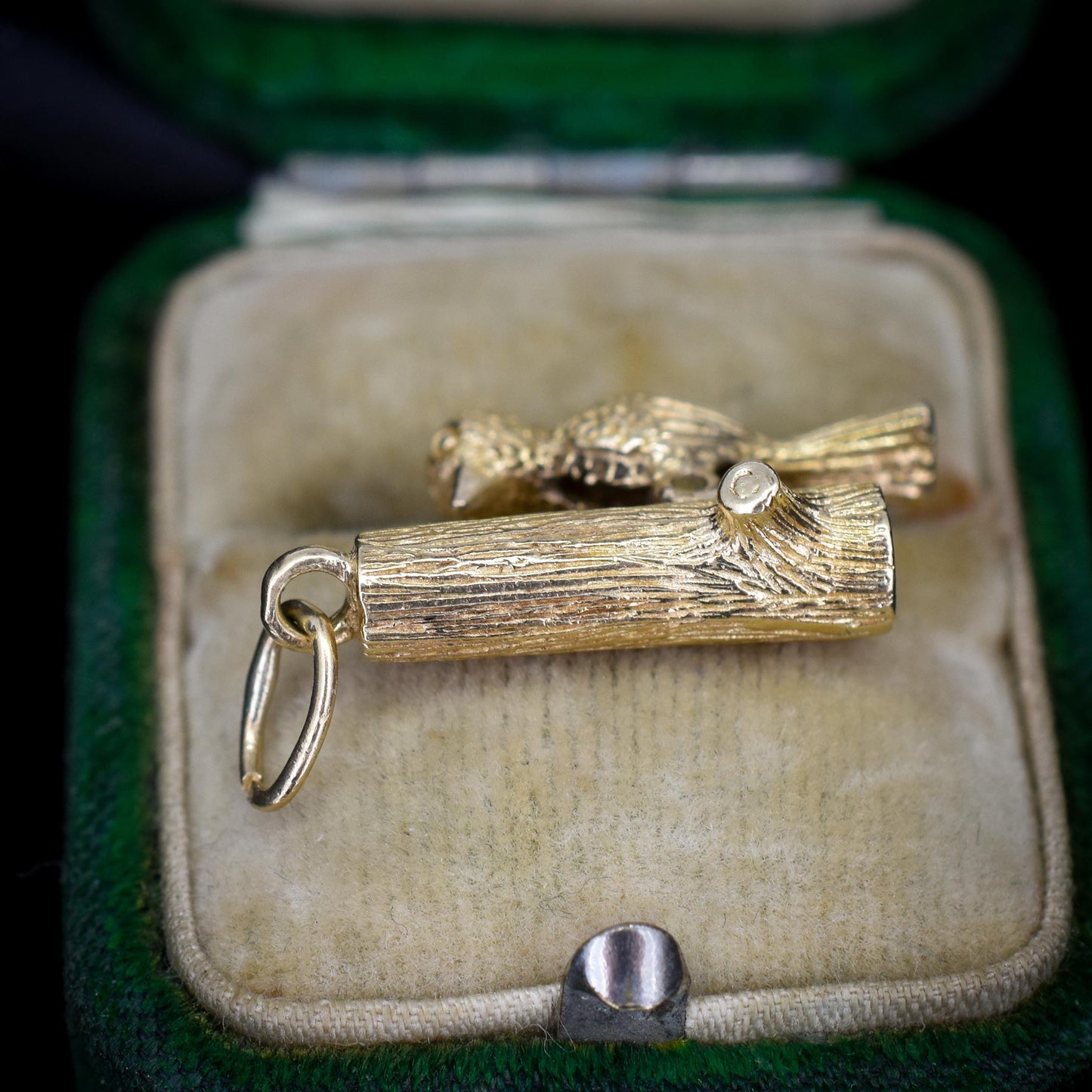 Vintage Articulated Woodpecker Bird 9ct Yellow Gold Charm Pendant